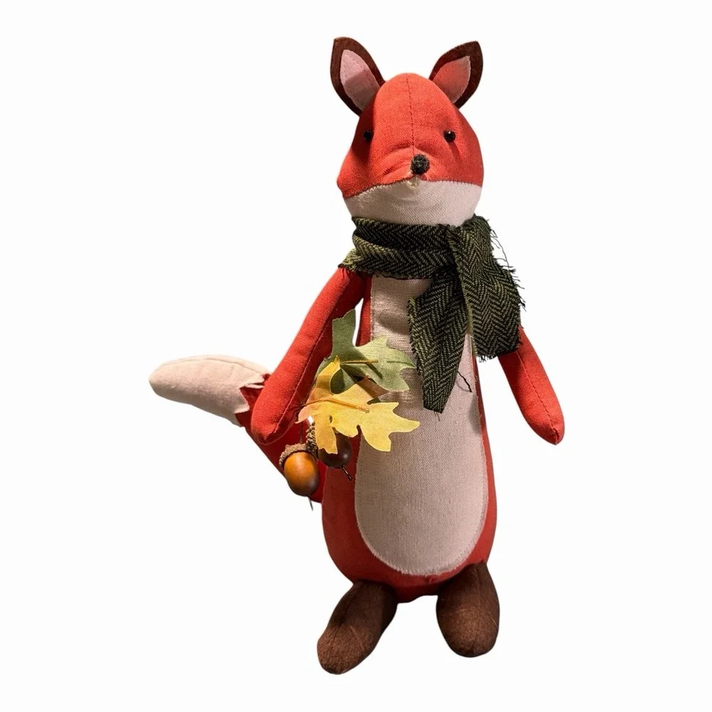 Fall Decor Fall Shelf Fox Holding Acorns And Leaves Whimsical Perfect Fall Decor